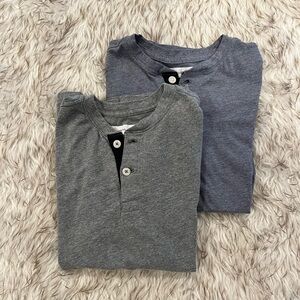 Abercrombie Kids - 2 Henley Shirts - Gray, Soft Blue - 11/12